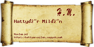 Hattyár Milán névjegykártya