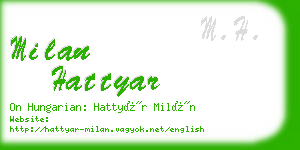 milan hattyar business card